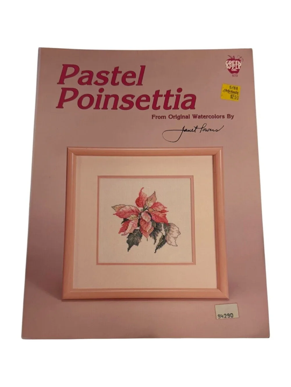Pastel Poinsettia Cross Stitch Pattern Book